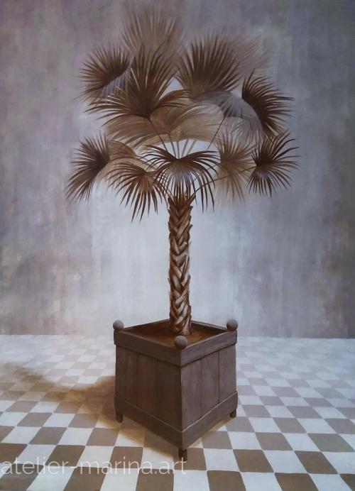 Palmier en grisaille 